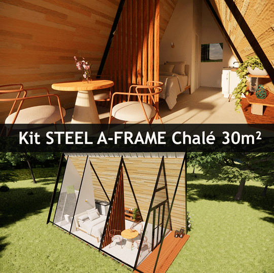 Vista Panoramica Chale Pre Fabricado Steel Frame Madeira Pinus