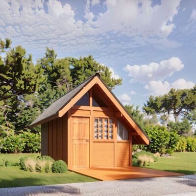 Home 2 Chale De Madeira Simples Wooden1 Kit Completo